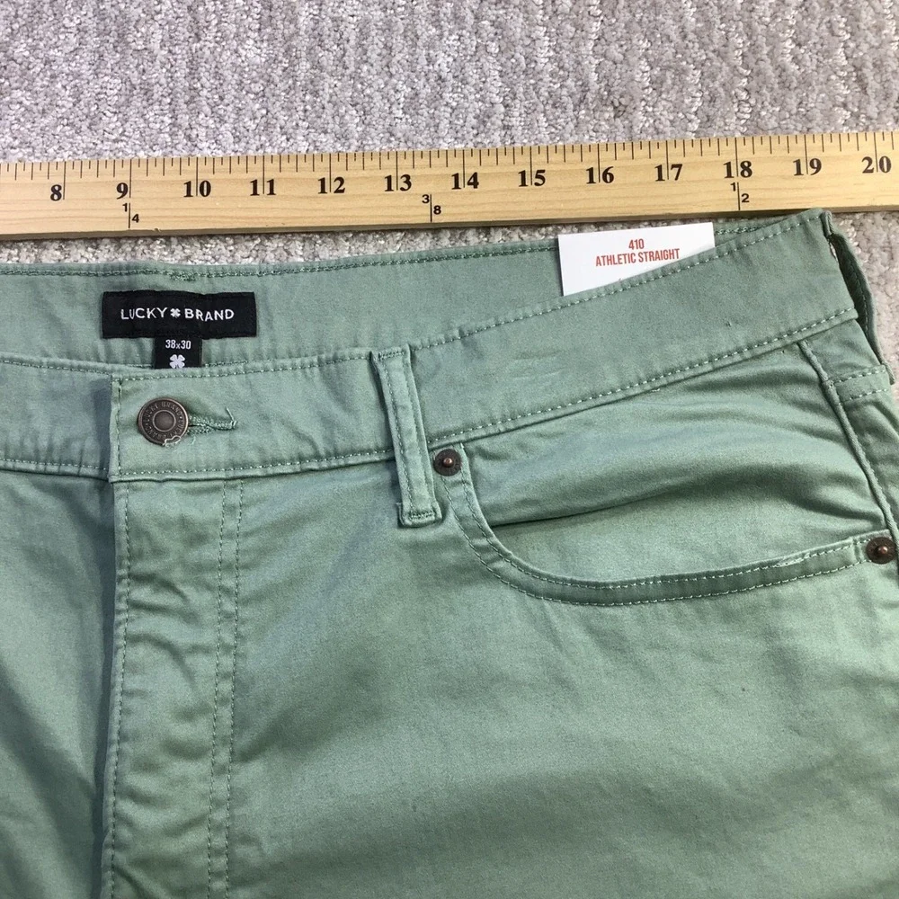 Lucky Brand 410 Athletic Straight Sage Green Advanced Stretch Pants 38 x 30 NWT